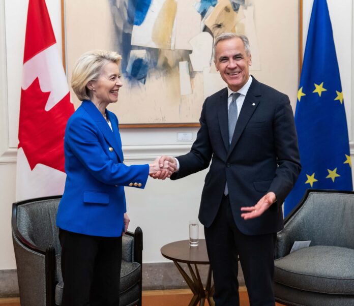 Ursula von der Leyen e Mark Carney ue e canada