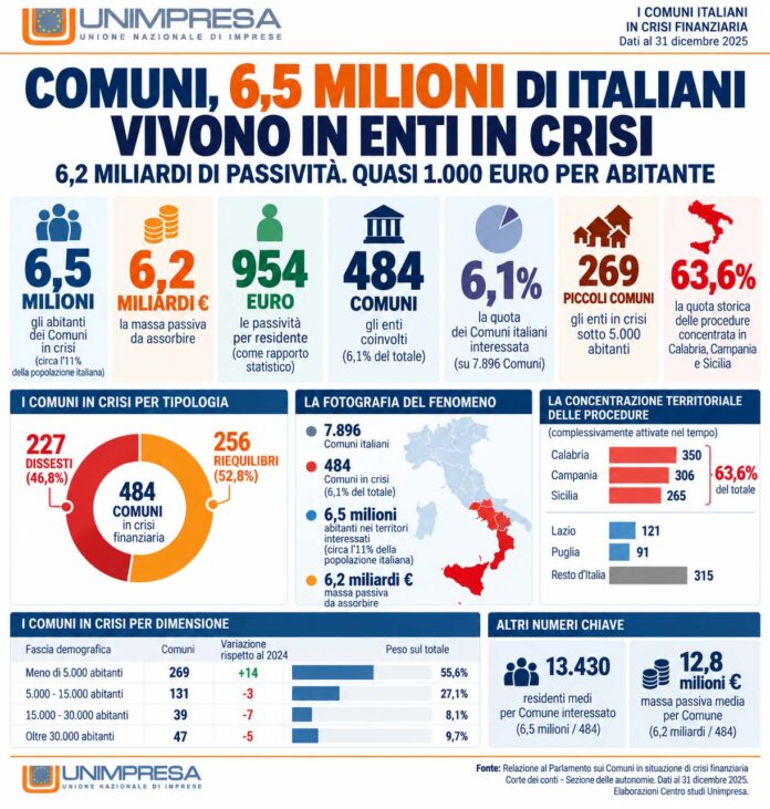 unimpresa comuni in dissesto2 Comuni in crisi finanziaria